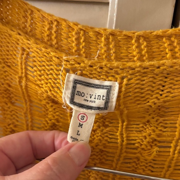 Mo:Vint Golden Open Knit Women's Cardigan Boho - Picture 3 of 7